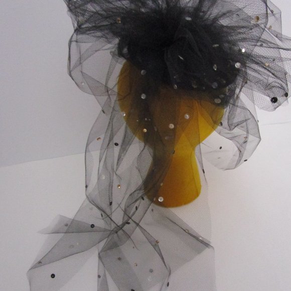 Sheer Tulle Veiled Fascinator Whimsy Hat Cocktail Party Bridal Church - Picture 5 of 10